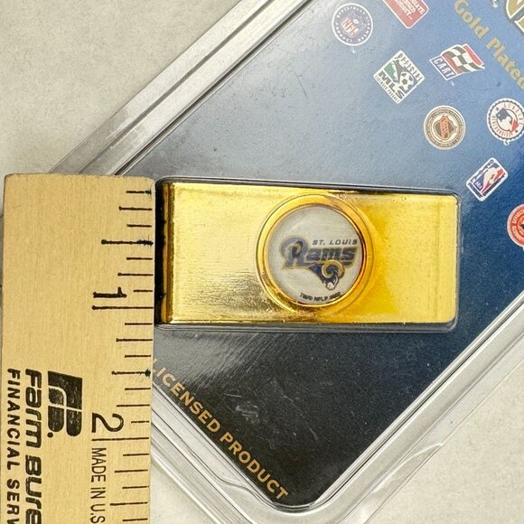 St. Louis Rams Money Clip 24Kt Gold Plated Solid Brass NFL By Tag Express NEW - Picture 5 of 5